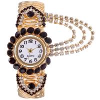 Reloj con brazalete de hierro, aleación de zinc, con Vidrio, sin impermeables & Joyería & movimiento chino & para mujer & con diamantes de imitación, más colores para la opción, 32x9mm, longitud:aproximado 19 cm, Vendido por UD