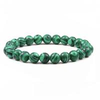 Bracelets de malachite, Rond, élastique & unisexe, plus de couleurs à choisir, 8mm, Vendu par PC