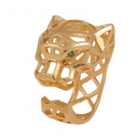 Cubic Zirconia Micro Pave Brass Finger Ring, gold color plated, Adjustable & micro pave cubic zirconia & for woman & enamel 