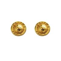 Brass Stud Earring, Round, gold color plated, for woman 