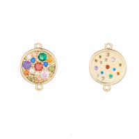 Cubique Pendentif en laiton zircon pavent, Placage de couleur d'or, styles différents pour le choix & pavé de micro zircon, multicolore, Vendu par PC