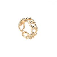 Brass Finger Ring, gold color plated, Adjustable & for woman & hollow 