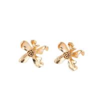 Brass Stud Earring, gold color plated, fashion jewelry & for woman 