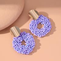 Glass Seed Beads Earring, Zinc Alloy, with Seedbead, fashion jewelry & for woman 