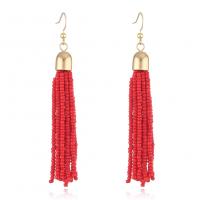 Glass Seed Beads Earring, Seedbead, with Zinc Alloy, handmade, fashion jewelry & for woman 