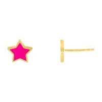 Brass Stud Earring, gold color plated & for woman & enamel 