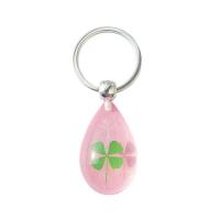 Resin Key Chain, Teardrop, epoxy gel, four leaf clover design & Unisex 