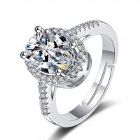 Cubic Zirconia Micro Pave Brass Finger Ring, platinum color plated, Adjustable & micro pave cubic zirconia & for woman 