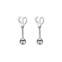 Sterling Silver Stud Earring, argent sterling 925, Placage, pour femme, plus de couleurs à choisir Vendu par paire