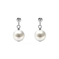 Sterling Silver Drop Earring, 925 Sterling Silver, with Plastic Pearl, plated, for woman 