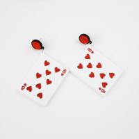 Acrylic Drop Earring, Poker, fashion jewelry & for woman 