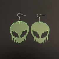 Acrylic Drop Earring, Alien, fashion jewelry & for woman, fluorescent green 