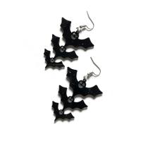 Acrylic Drop Earring, Bat, Halloween Jewelry Gift & for woman, black 