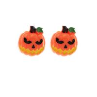 Resin Stud Earring, Pumpkin, Halloween Design & fashion jewelry & for woman 