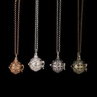 Floating Charm Necklace, Brass, Round, plated, for woman & hollow 20-30mm Approx 38 cm 