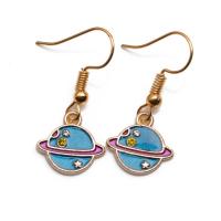 Enamel Zinc Alloy Drop Earring, gold color plated, fashion jewelry & for woman 