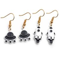 Enamel Zinc Alloy Drop Earring, gold color plated, fashion jewelry & for woman 