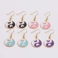 Enamel Zinc Alloy Drop Earring, Butterfly, gold color plated, fashion jewelry & for woman 