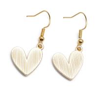 Enamel Zinc Alloy Drop Earring, Heart, gold color plated, fashion jewelry & for woman 