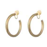 Brass Stud Earring, plated & for woman 40mm 