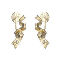 Cubic Zirconia Micro Pave Brass Earring, gold color plated & micro pave cubic zirconia & for woman 