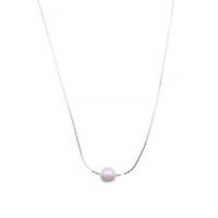 Collier de chaîne en laiton de perles d'eau douce, avec perle d'eau douce cultivée, avec 1.96inch chaînes de rallonge, Placage de couleur platine, Style coréen & pour femme Environ 15 pouce, Vendu par PC