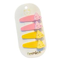 Children Hair Clip, Resin, with Zinc Alloy, handmade, 5 pieces & for children 55mm 