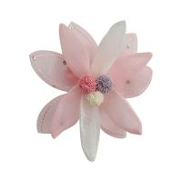 Children Hair Clip, Chiffon, with Rubber Band & Zinc Alloy, handmade, for children 48mm 