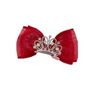 Children Hair Clip, Gauze, with Zinc Alloy, Bowknot, handmade, for children & with rhinestone 130mm 