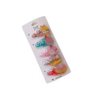 Children Hair Clip, Acrylic, with Zinc Alloy, handmade, 5 pieces & for children, 55mm 