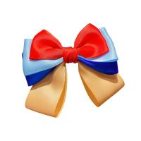 Cloth Bowkont Hair Clip, with Zinc Alloy, Bowknot, handmade, for children mixed colors 