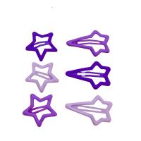 Children Hair Clip, Zinc Alloy, Bowknot, stoving varnish, 3 pieces & for children & hollow, purple, 55mm,40mm 