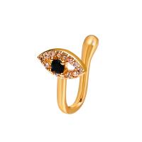 Brass Nose Clip, Evil Eye, plated, fashion jewelry & micro pave cubic zirconia & for woman 12mm 