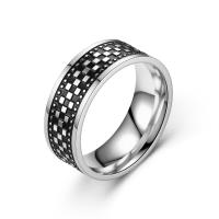 Titan Stahl Fingerring, Titanstahl, Modeschmuck & verschiedene Größen vorhanden & für den Menschen, Silberfarbe, 8mm, verkauft von PC