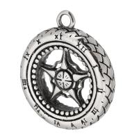 Edelstahl Anhänger, 304 Edelstahl, Pentagram, Schwärzen, originale Farbe, 29x33x6mm, Bohrung:ca. 3mm, verkauft von PC