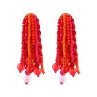 Glass Seed Beads Earring, Zinc Alloy, with Seedbead & Resin, handmade, fashion jewelry & for woman 