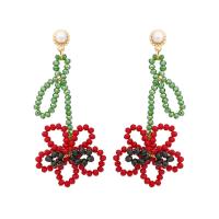 Glass Seed Beads Earring, Zinc Alloy, with Glass Beads & Seedbead & Plastic Pearl, handmade, fashion jewelry & for woman 