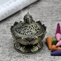 Zinc Alloy Incense Burner, half handmade, for home and office & durable 