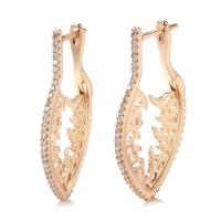 Cubic Zirconia Micro Pave Brass Earring, fashion jewelry & micro pave cubic zirconia & for woman, rose gold color, 30mm 