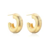 Brass Stud Earring, gold color plated, fashion jewelry & for woman 