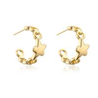 Brass Stud Earring, gold color plated, fashion jewelry & for woman & hollow 