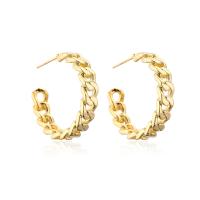 Brass Stud Earring, gold color plated, fashion jewelry & for woman & hollow 