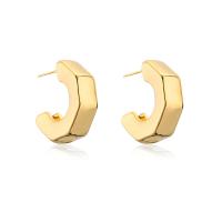 Brass Stud Earring, gold color plated, fashion jewelry & for woman 