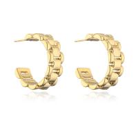 Brass Stud Earring, gold color plated & for woman 