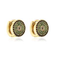 Cubic Zirconia Micro Pave Brass Earring, gold color plated & micro pave cubic zirconia & for woman 