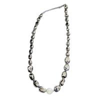 Zinc Alloy Necklace, with Copper Coated Plastic & Plastic Pearl, with 2.75inch extender chain, silver color plated, Korean style & for woman Approx 15 Inch 