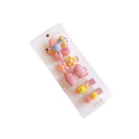 Children Hair Clip, Cloth, with Plastic & Zinc Alloy, handmade & for children 35mm 