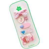 Children Hair Clip, Cloth, with Resin & Zinc Alloy, handmade, 2 pieces & for children 50mm 