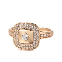 Cubic Zirconia Micro Pave Brass Finger Ring, rose gold color plated & micro pave cubic zirconia & for woman, rose gold color, 13mm 