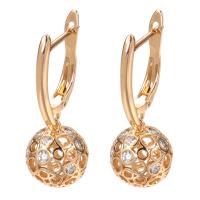 Cubic Zirconia Micro Pave Brass Earring, fashion jewelry & micro pave cubic zirconia & for woman, rose gold color, 30mm,11mm 